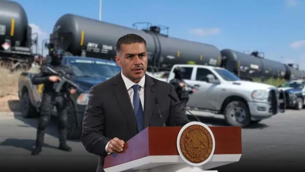 Revela Harfuch nombres de empresarios, marinos y funcionarios detenidos por red de huachicol fiscal en Tampico