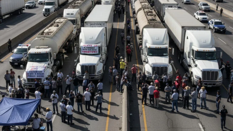 Megabloqueo en México con avenidas principales cerradas y tráfico intenso por protestas este lunes